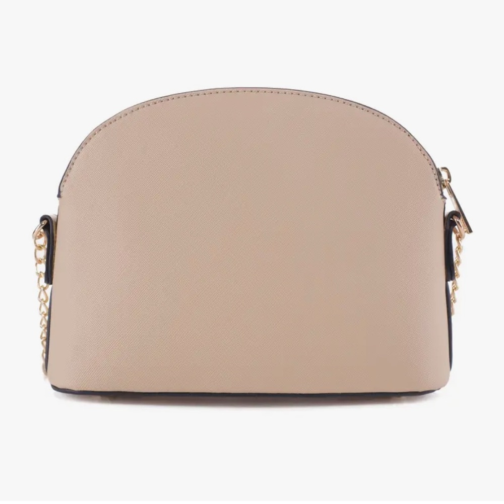 Mauve Dome Crossbody Purse with Chain Strap Bow Detail NIP - Picture 2 of 10